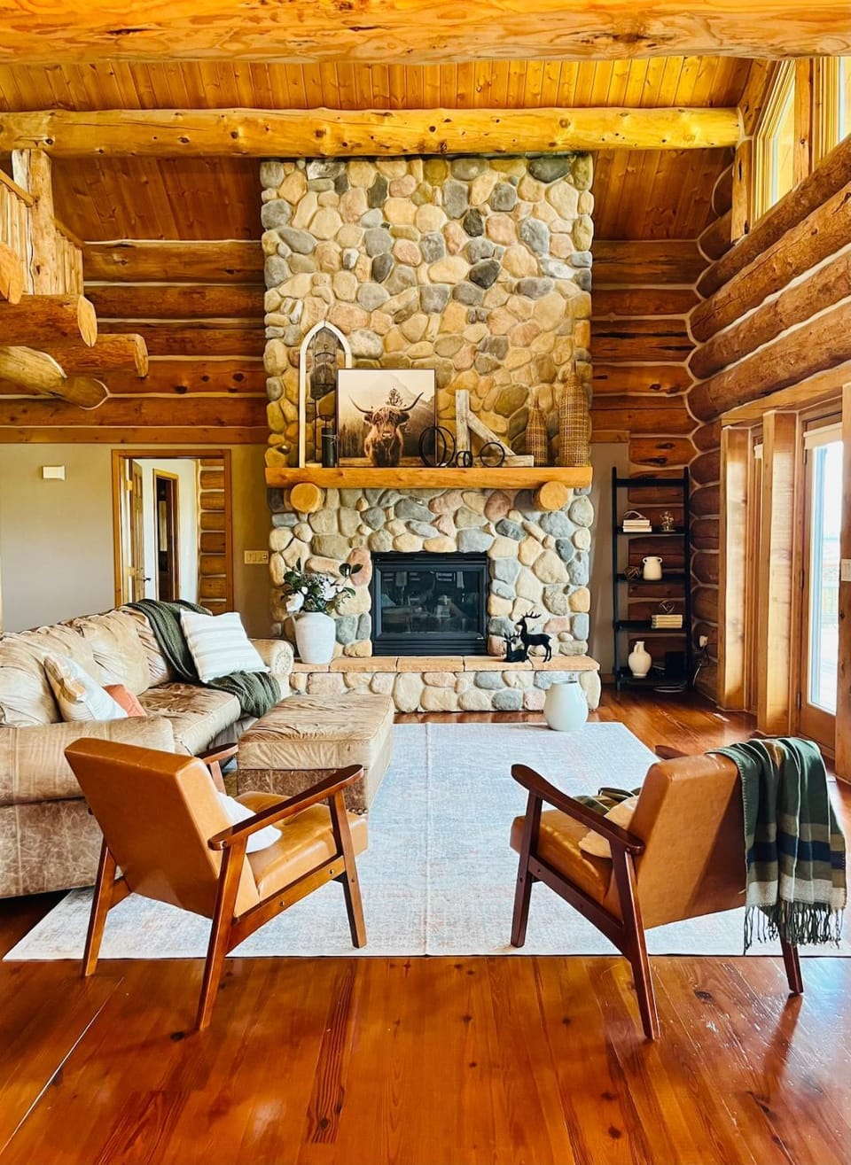 Living room, fireplace