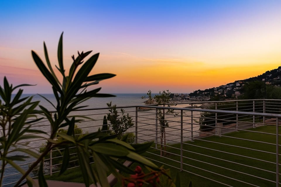 Natural landscape, Sea view, Sunset