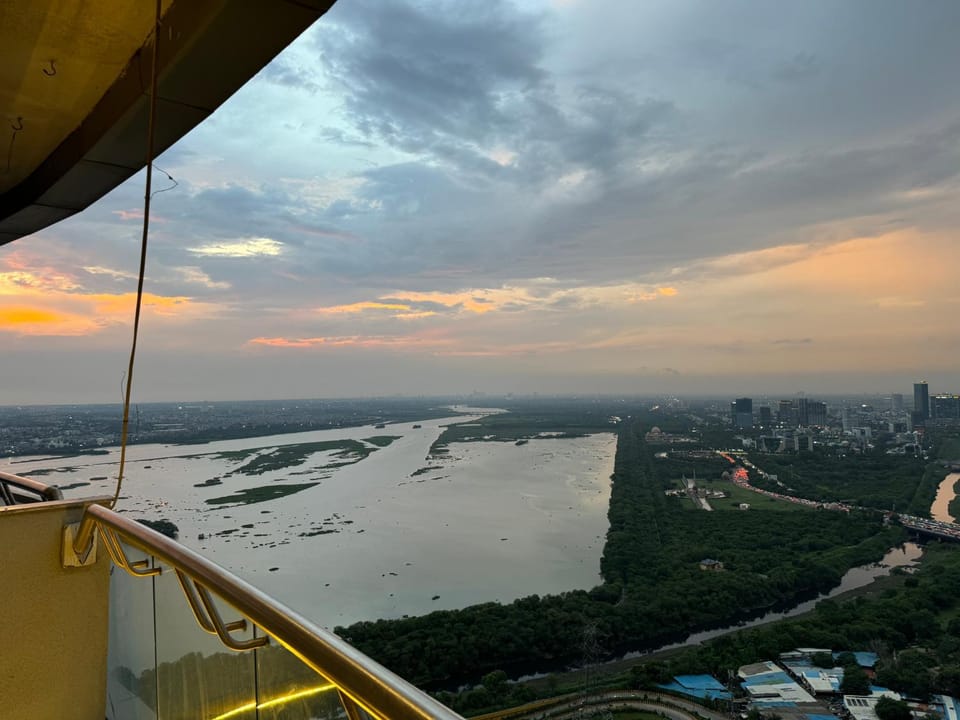 Property building, River view, Sunset