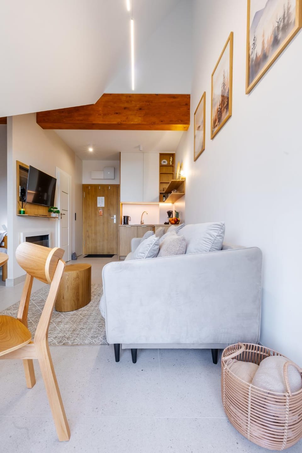 Living room, kitchen
