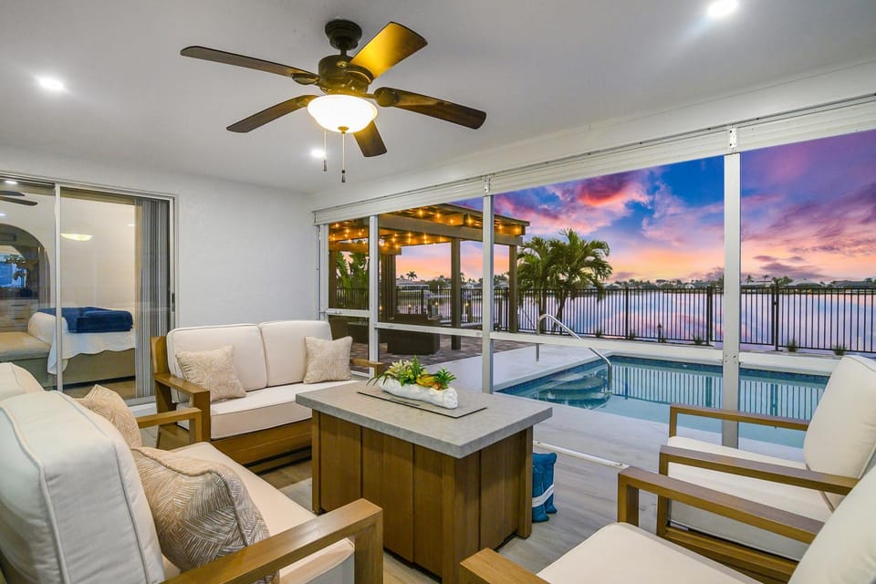 Living room, Seating area, Pool view, Swimming pool