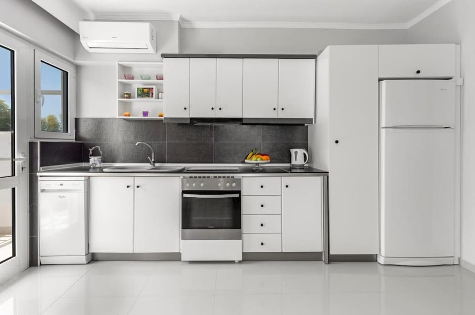Kitchen or kitchenette, oven, stove, toaster