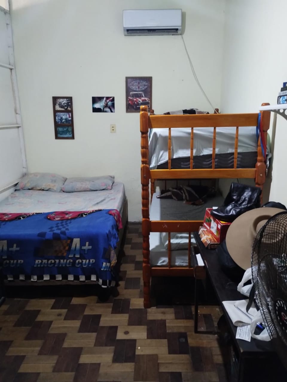 Bed, bunk bed, air conditioner