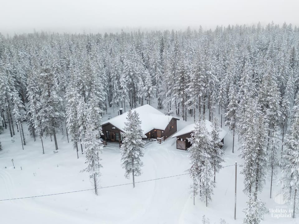 Property building, Natural landscape, Bird's eye view, Winter