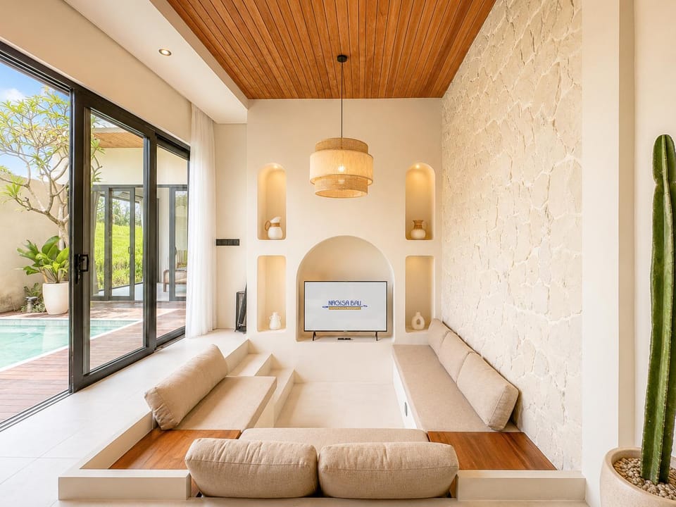 Property building, Living room, Swimming pool