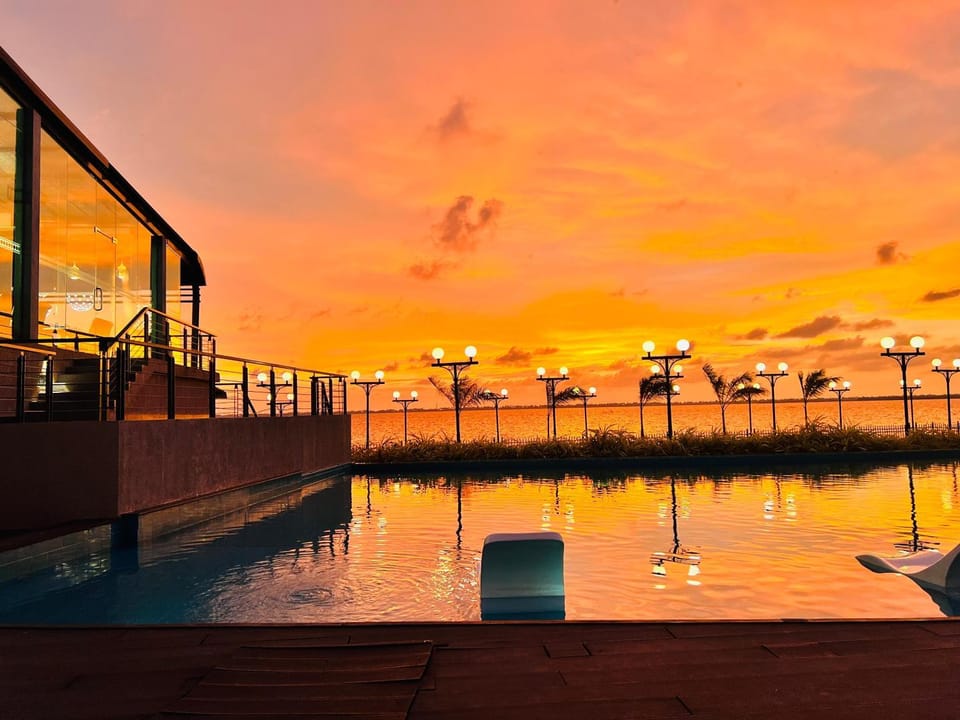 Swimming pool, Sunset