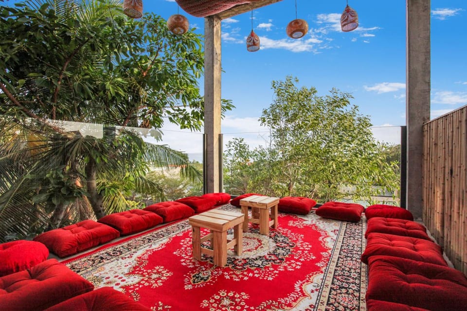 Patio, Spring, Day, Natural landscape, Garden, View (from property/room), Balcony/Terrace, Living room, Seating area, Dining area, Garden view
