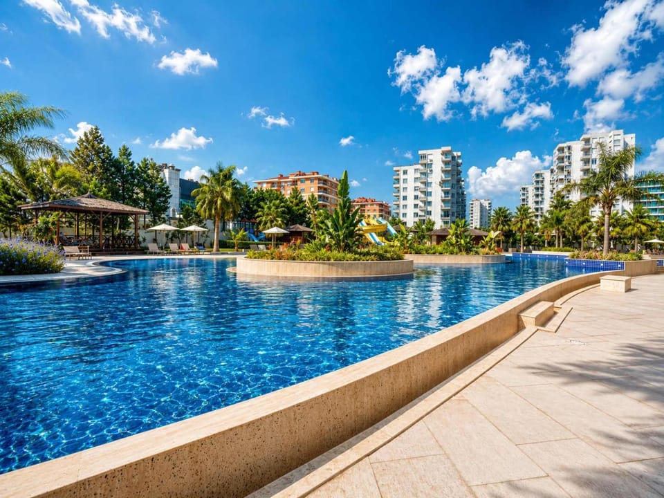 Property building, Nearby landmark, Pool view, Swimming pool
