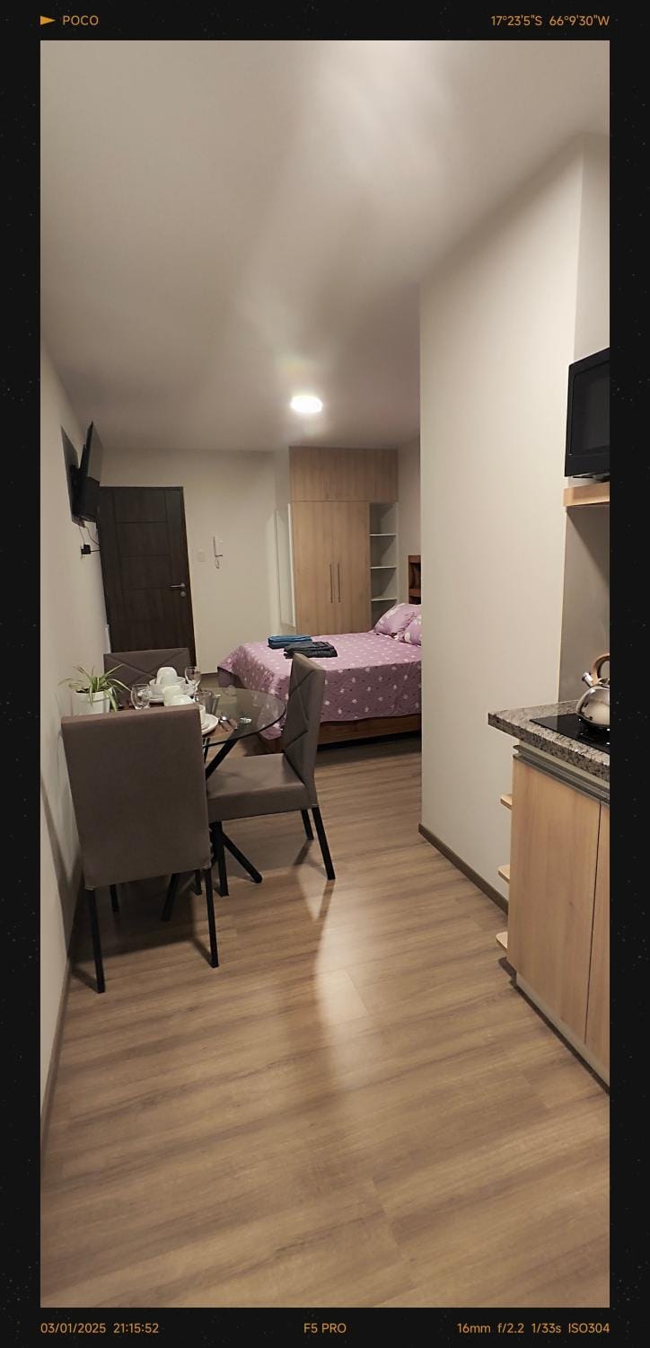 Bed, Kitchen or kitchenette, Photo of the whole room