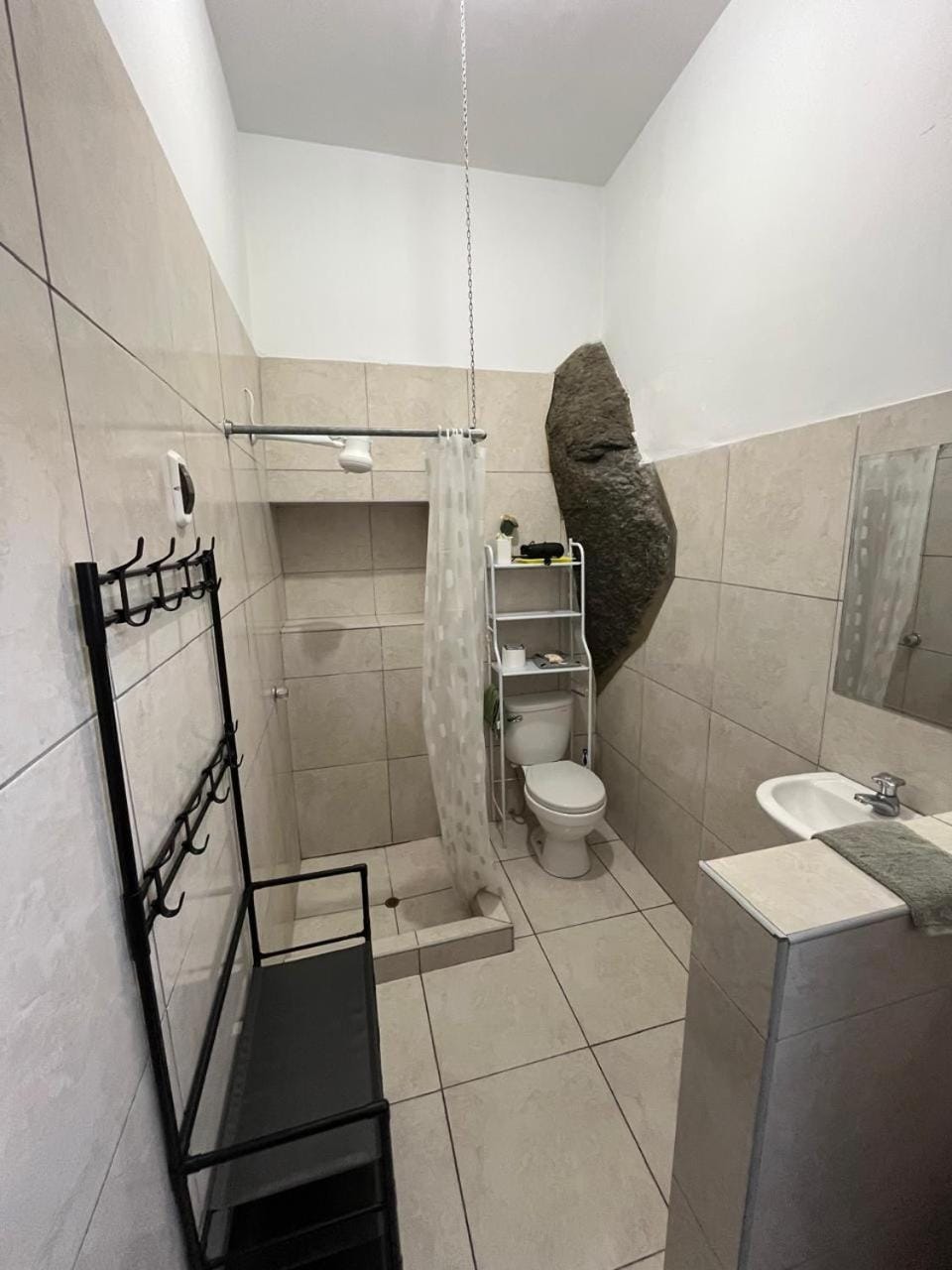 Shower, Bathroom, hair dryier, towels