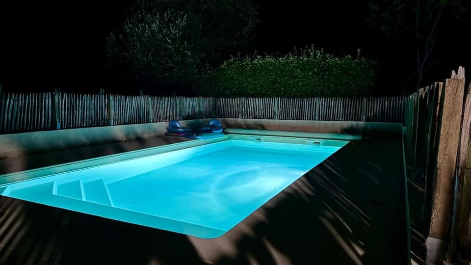 Night, Pool view, Swimming pool