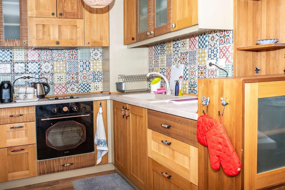Kitchen or kitchenette, stove, toaster