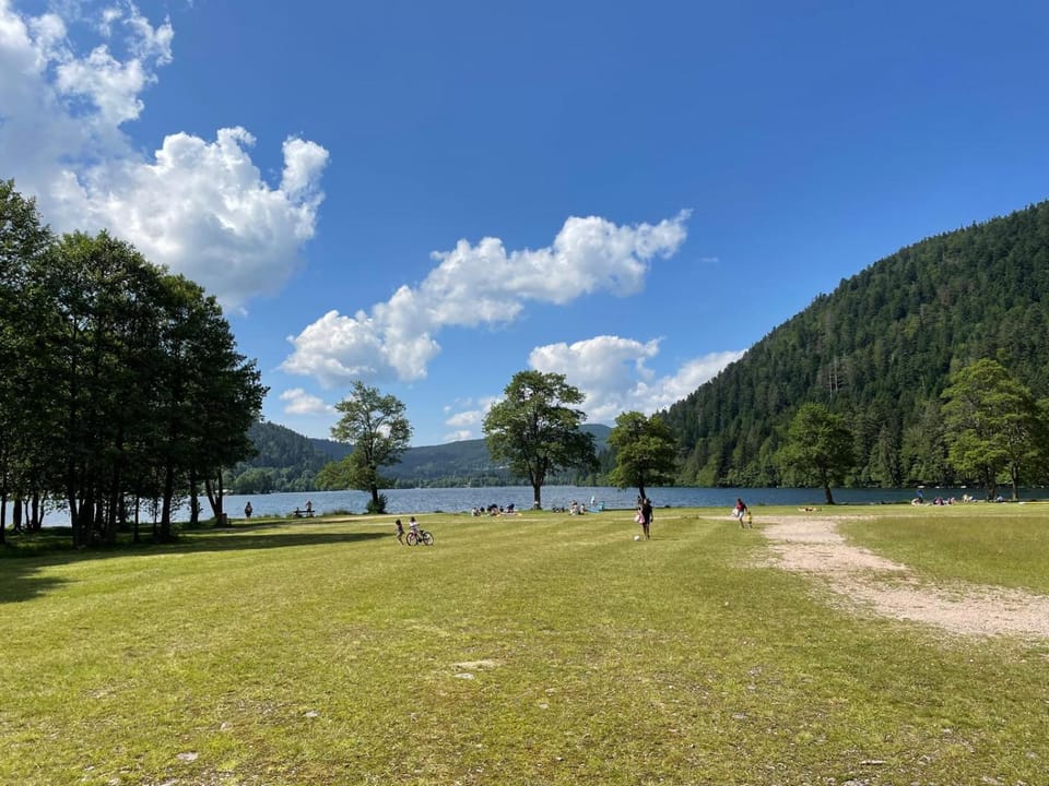 Natural landscape, Lake view, Mountain view