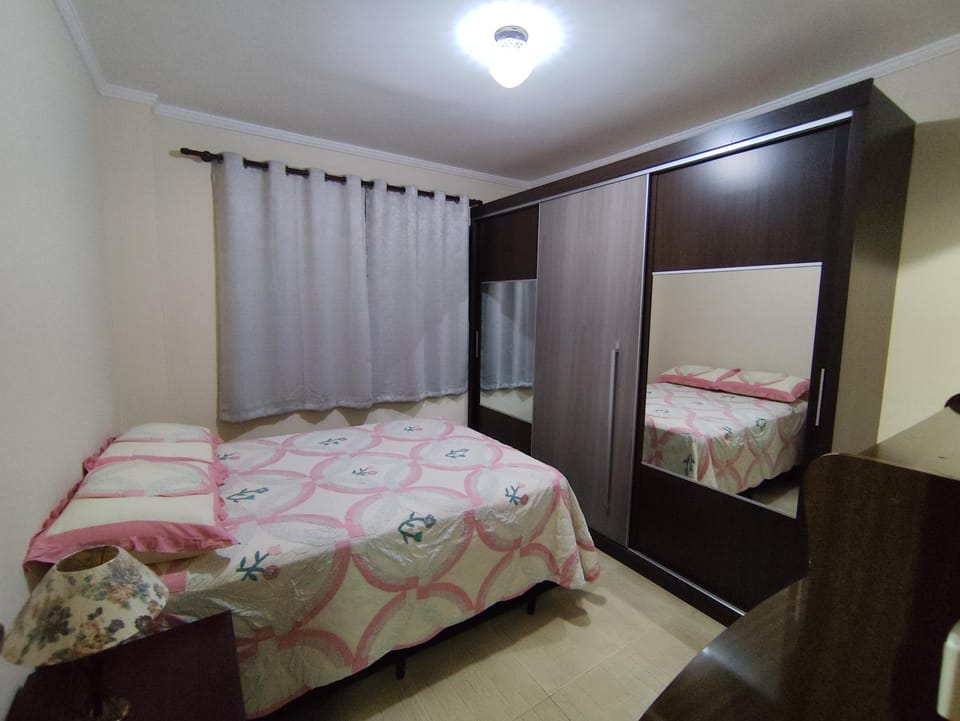 Bed, wardrobe