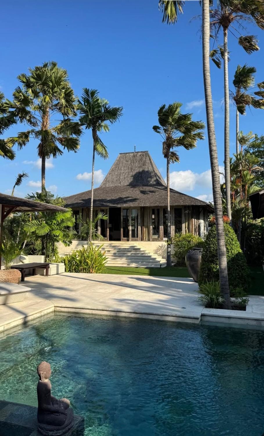 Property building, Day, Natural landscape, Garden, Garden view, Pool view, Swimming pool