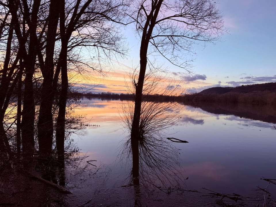 Natural landscape, Lake view, Sunset