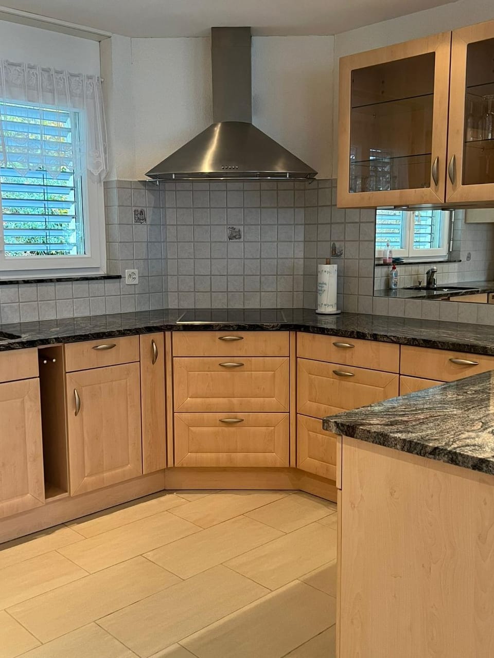 Kitchen or kitchenette, dishwasher, stove