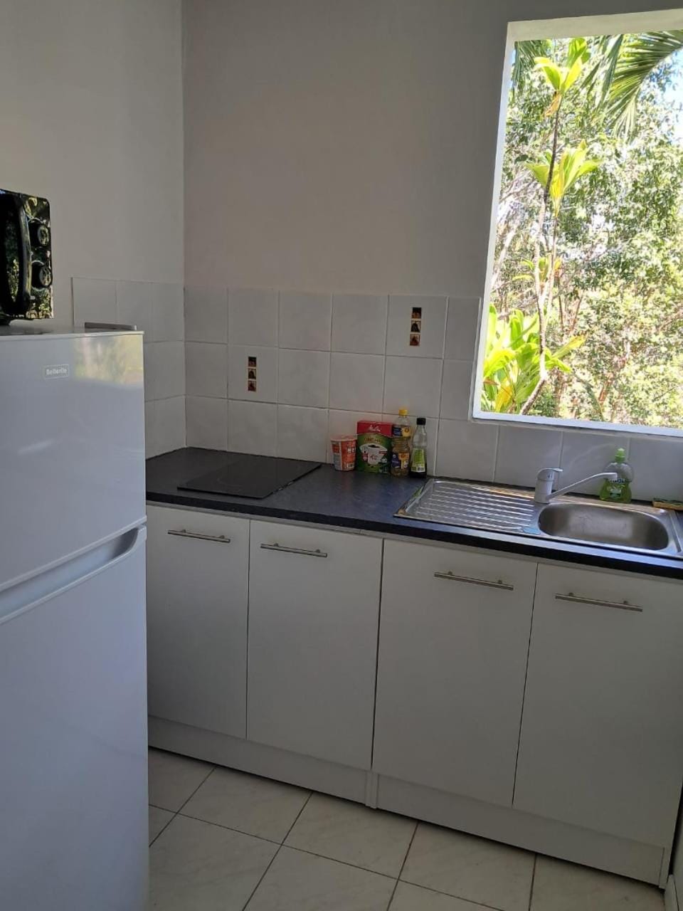 Kitchen or kitchenette, oven, stove