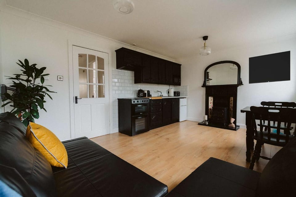 Kitchen or kitchenette, Living room, Seating area, Dining area, oven, stove