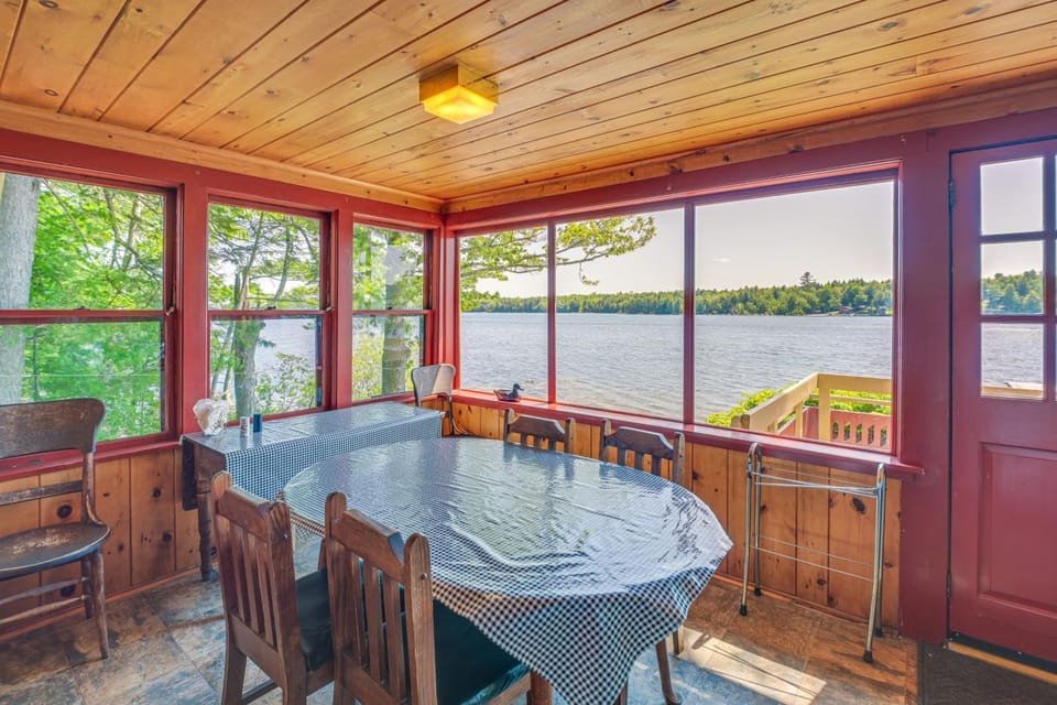 Dock, Beach, Views: Rustic Green Lake Cottage House in Dedham