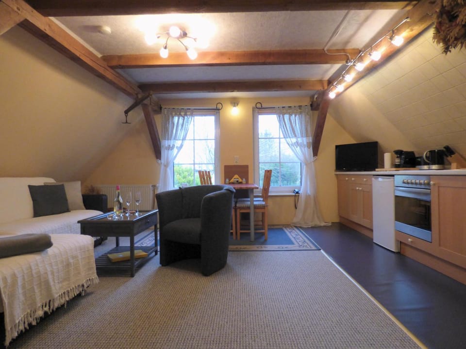 Kitchen or kitchenette, Living room, Photo of the whole room, Seating area