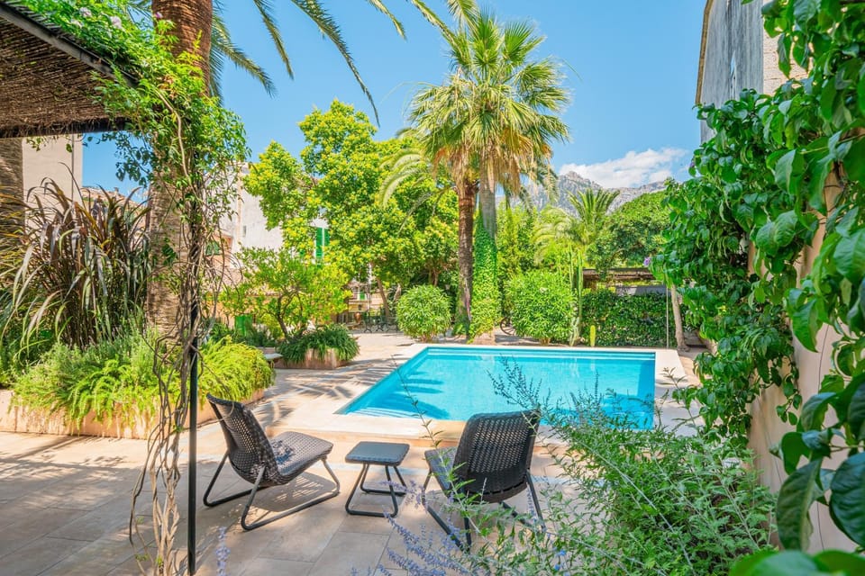 Property building, Living room, Swimming pool
