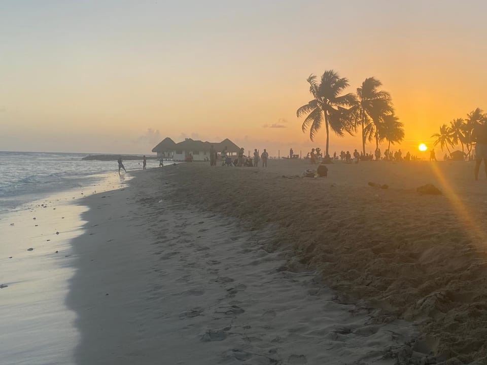 Nearby landmark, Natural landscape, Beach, Sunset