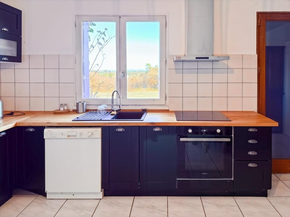 Kitchen or kitchenette, dishwasher, stove