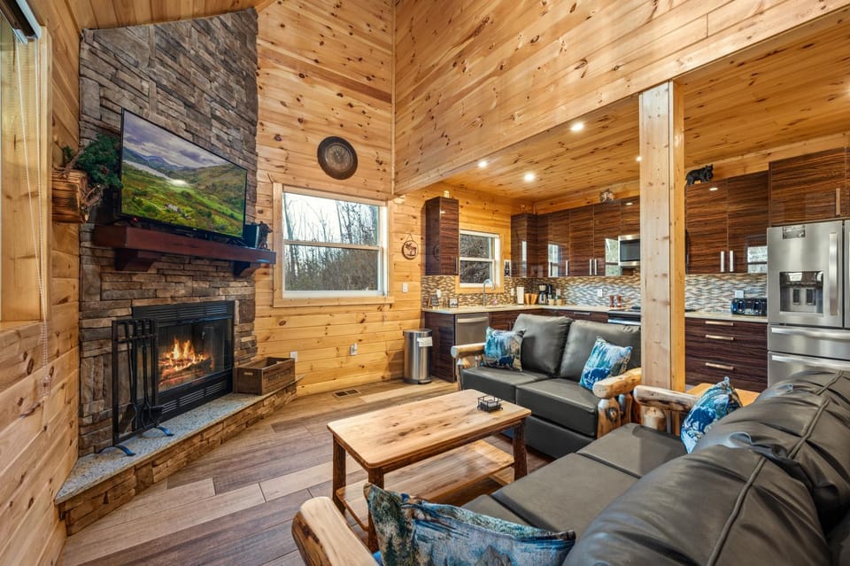Bed, TV and multimedia, Kitchen or kitchenette, Living room, Seating area
