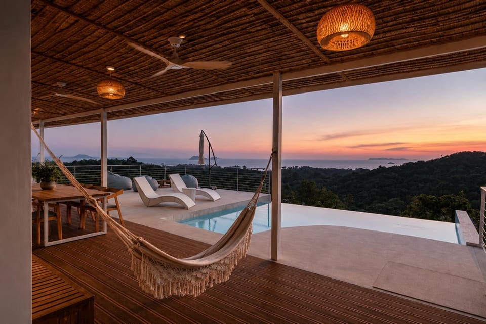 Balcony/Terrace, Sea view, Swimming pool, Sunset