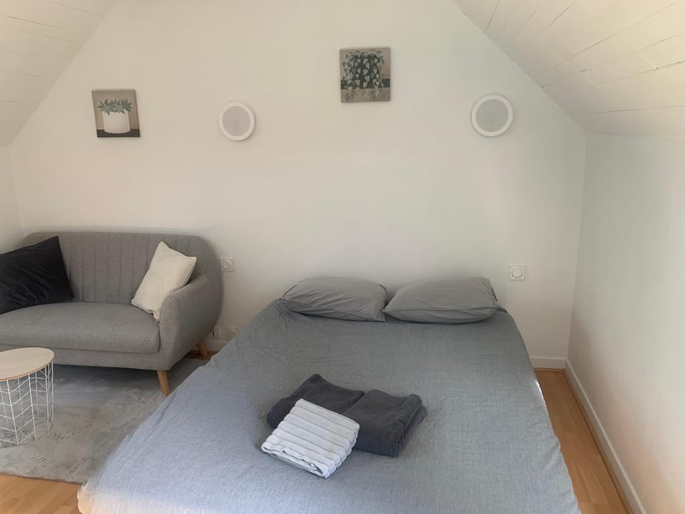 Living room, Photo of the whole room, Seating area, Bedroom, towels
