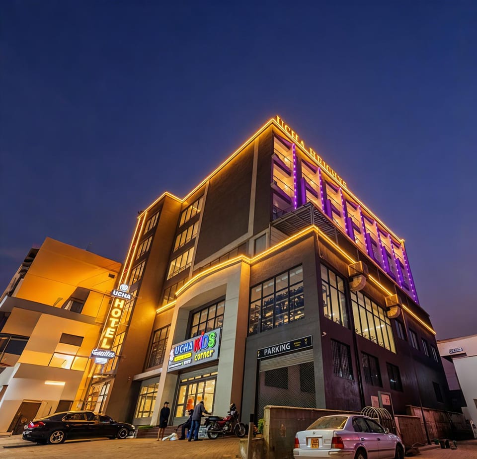 Property building, Night, City view, Street view, Location, Parking
