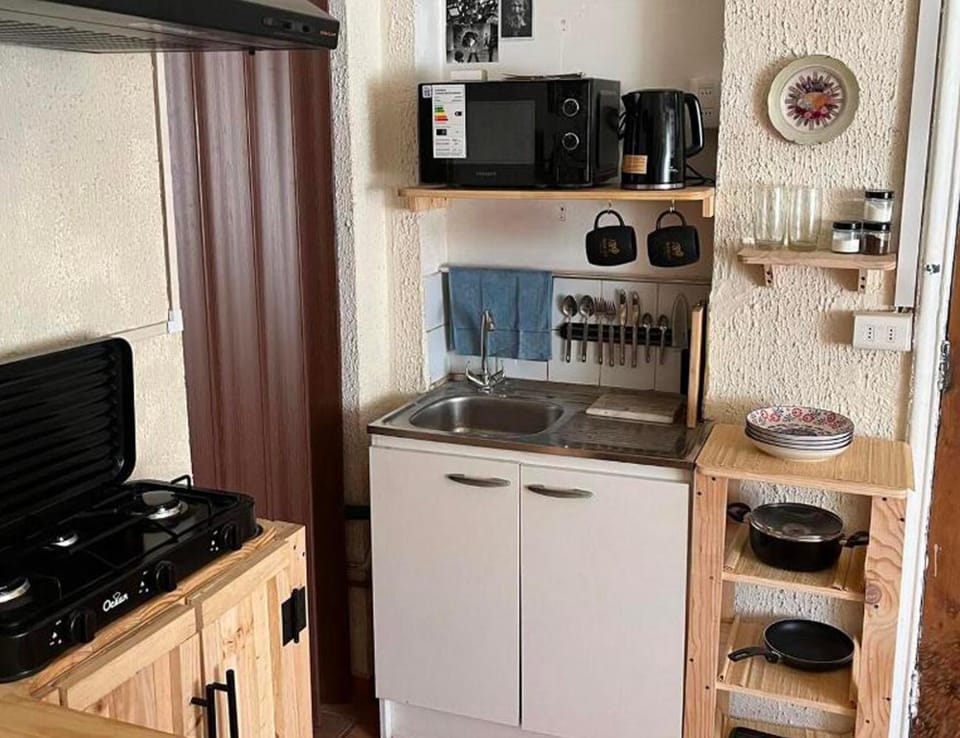 Kitchen or kitchenette, dishwasher, microwave, minibar