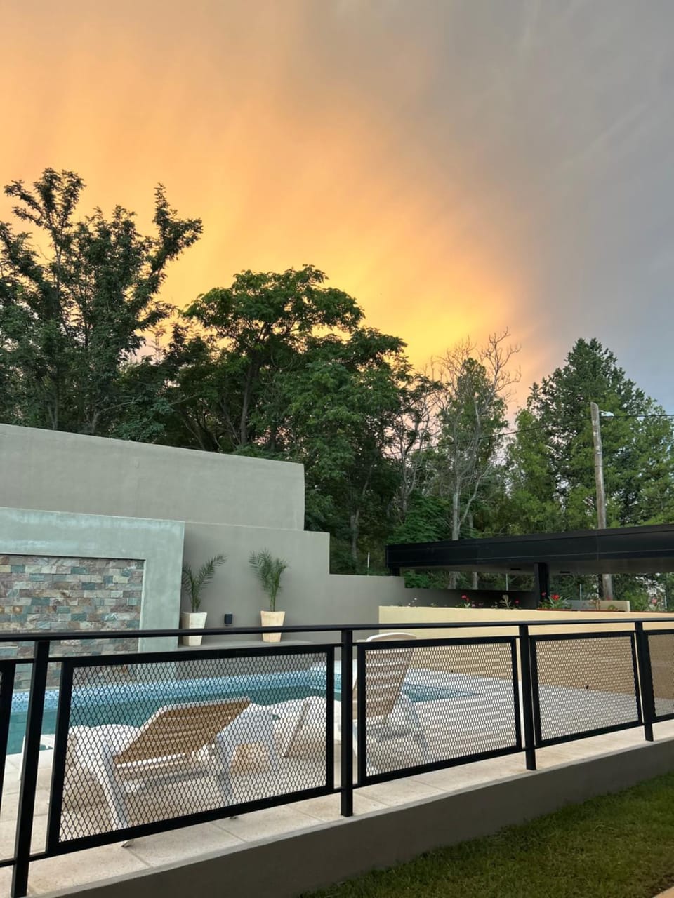 Patio, Garden view, Pool view, Sunset