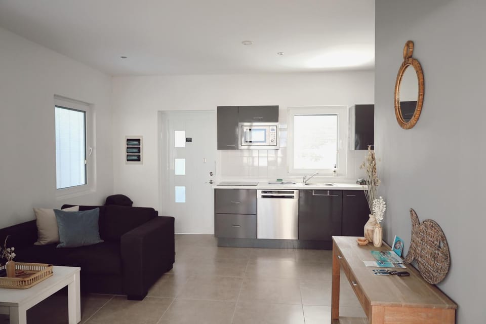 Kitchen or kitchenette, Living room, Dining area, stove