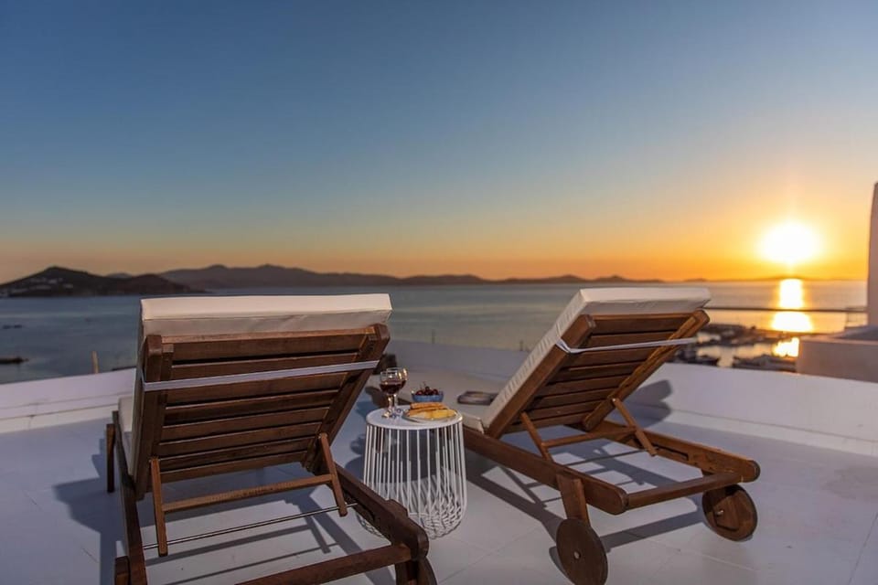 Sea view, Sunset, sunbed