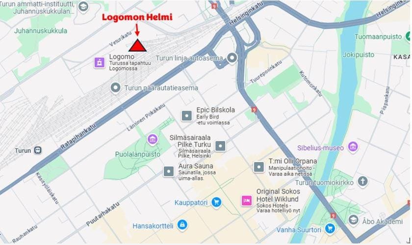 Logomon Helmi at train station Apartment in Turku