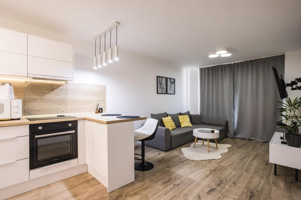 Living room, kitchen