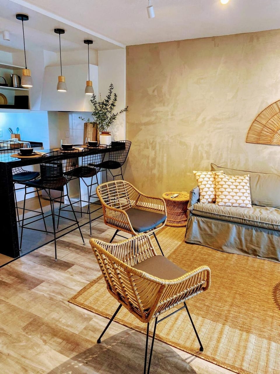 Kitchen or kitchenette, Living room, Dining area