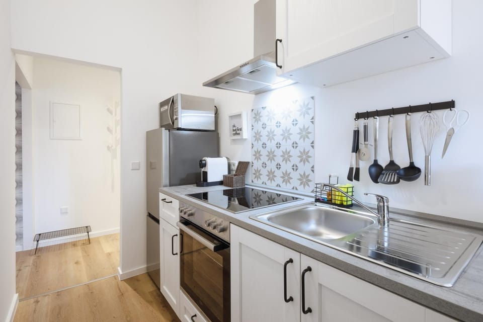 Kitchen or kitchenette, dishwasher, oven, stove