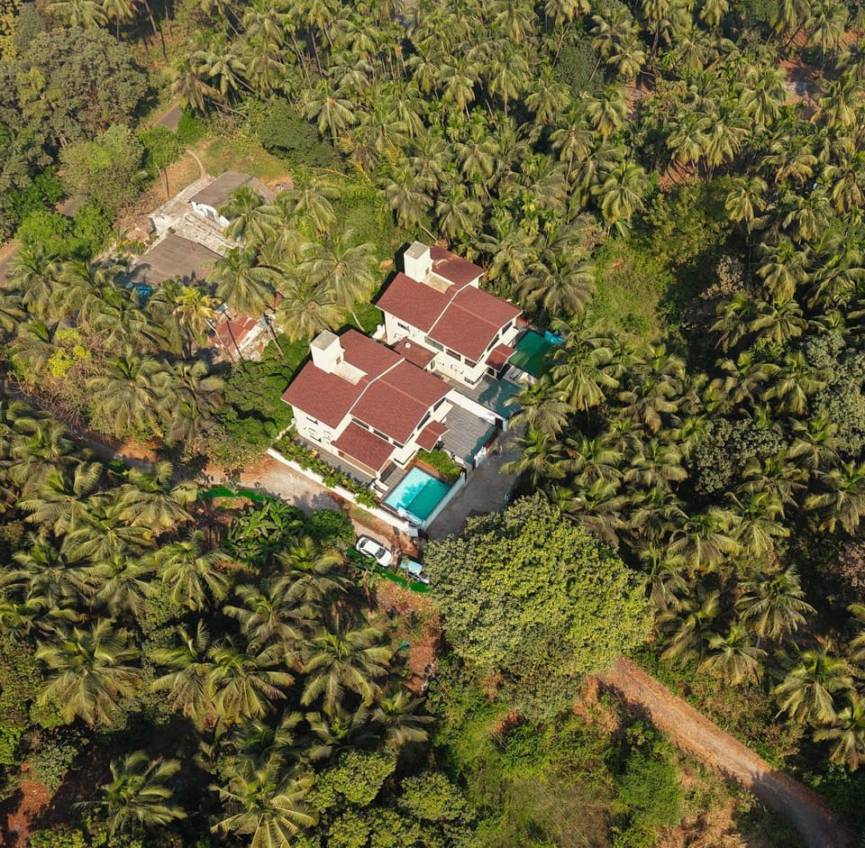 Property building, Spring, Day, Natural landscape, Bird's eye view, Pool view, Swimming pool