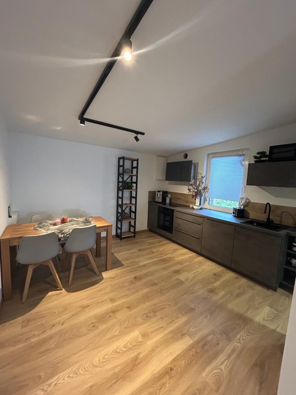 Kitchen or kitchenette, Dining area, stove