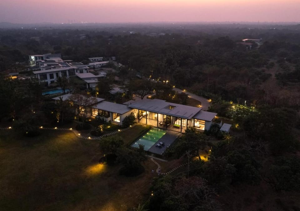 Property building, Bird's eye view, Sunset