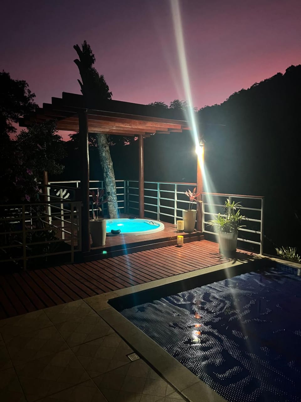 Night, Natural landscape, Mountain view, Pool view, Swimming pool