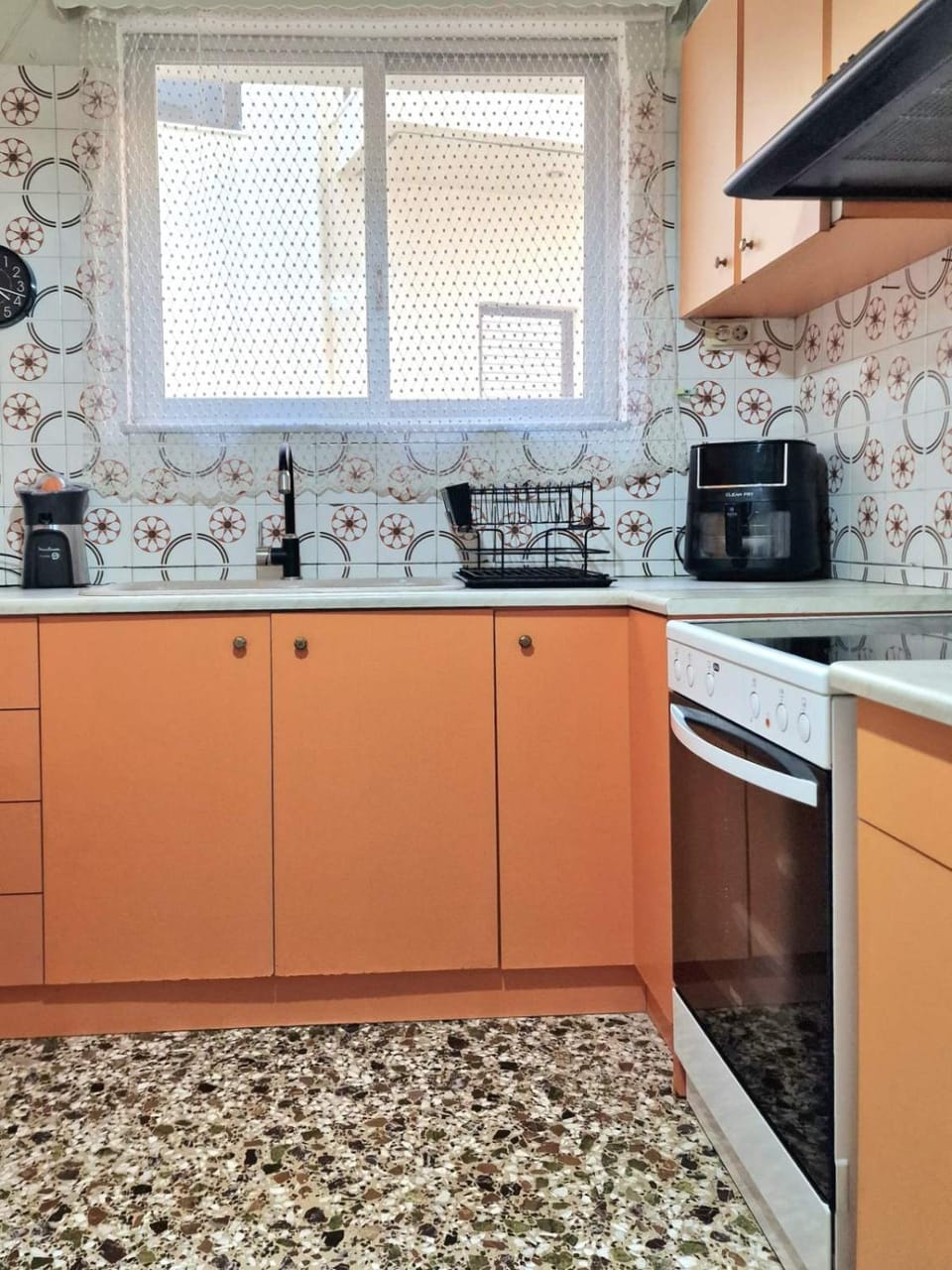 Kitchen or kitchenette, stove, toaster