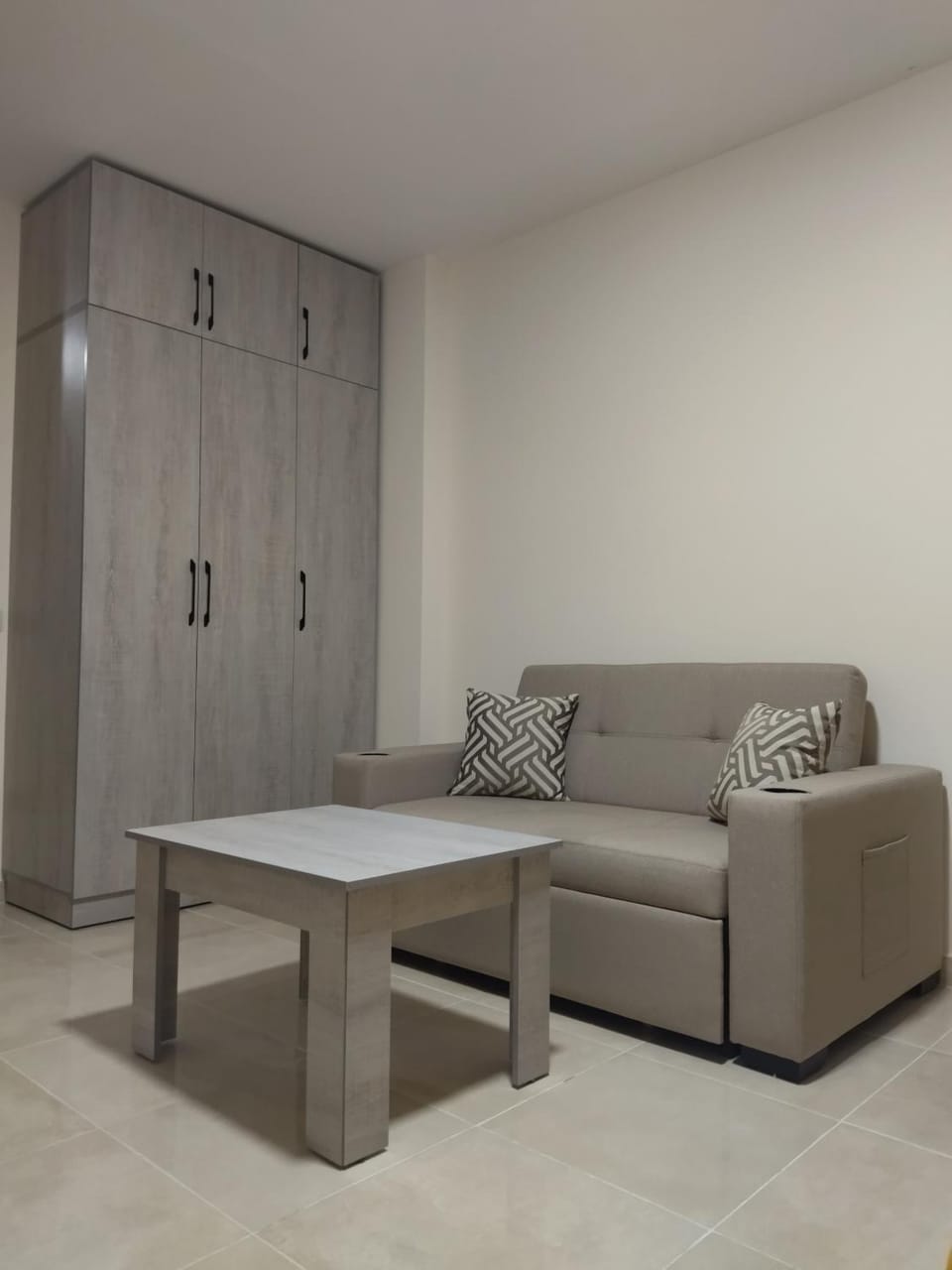 Seating area, wardrobe