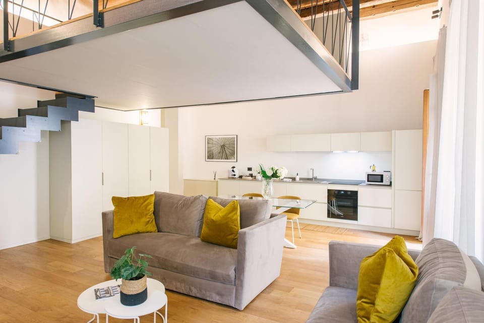 Living room, kitchen