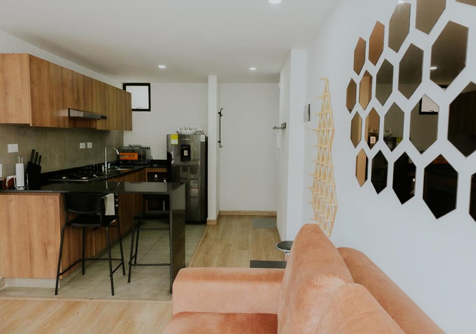 Photo of the whole room, kitchen