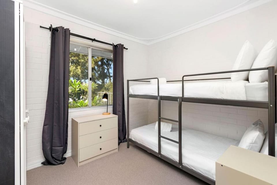 Bedroom, bunk bed, wardrobe