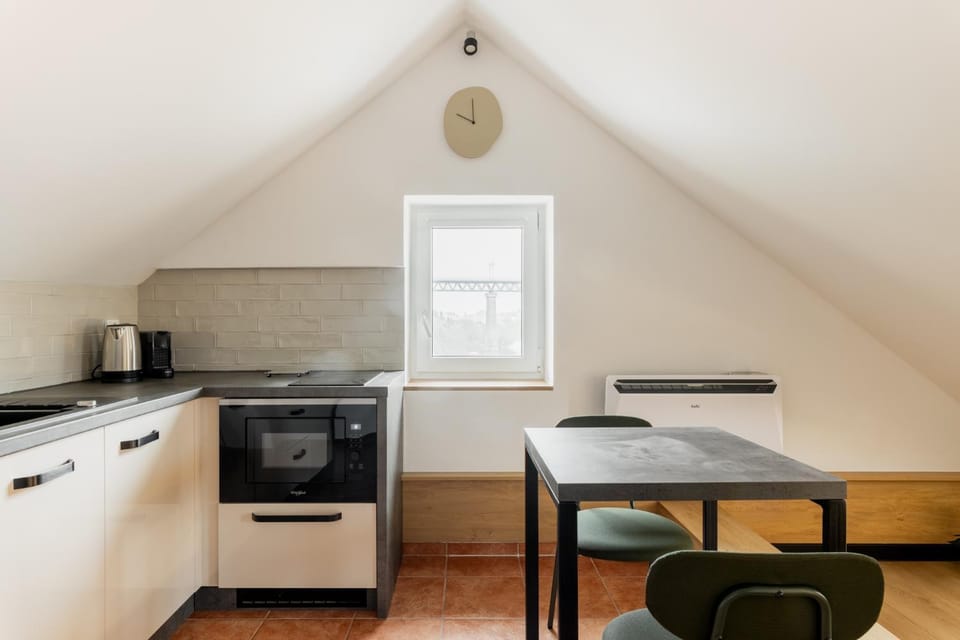 Kitchen or kitchenette, oven, stove
